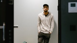 deliveryman waiting by the door